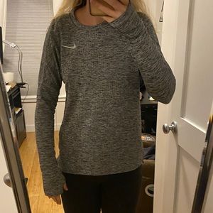 Nike Running Dri-Fit Long Sleeve Gray with Pockets